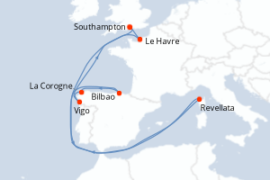 Itinéraire croisière Royal Caribbean au départ de Southampton