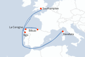 Itinéraire croisière Royal Caribbean au départ de Southampton