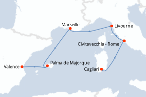 Itinéraire croisière MSC Croisières au départ de Cagliari