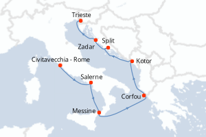 Itinéraire croisière Oceania Cruises au départ de Civitavecchia - Rome