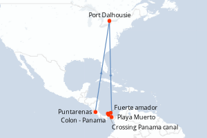 Itinéraire croisière Ponant au départ de Puntarenas