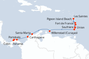 Itinéraire croisière Ponant au départ de Colon - Panama