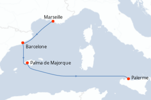 Itinéraire croisière Costa Croisières au départ de Marseille