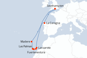 Itinéraire croisière Cunard au départ de Southampton