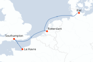 Itinéraire croisière Costa Croisières au départ de Le Havre