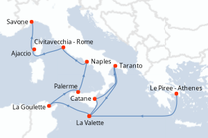 Itinéraire croisière Costa Croisières au départ de Le Piree - Athenes