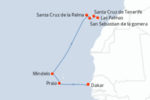 Itinéraire croisière Ponant au départ de Dakar