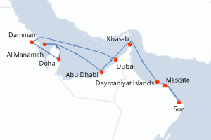 Itinéraire croisière Ponant au départ de Mascate