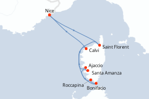 Itinéraire croisière Ponant au départ de Nice