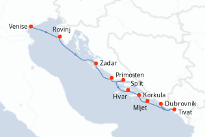 Itinéraire croisière Ponant au départ de Venise