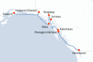 Itinéraire croisière Silversea au départ de Vancouver