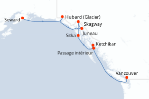 Itinéraire croisière Silversea au départ de Seward