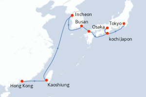 Itinéraire croisière Silversea au départ de Hong Kong