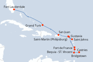 Itinéraire croisière Silversea au départ de Bridgetown