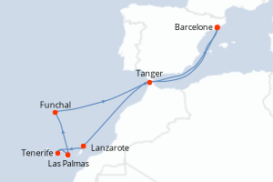 Itinéraire croisière Celebrity Cruises au départ de Barcelone