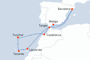 Itinéraire croisière Celebrity Cruises au départ de Barcelone