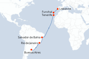 Itinéraire croisière Celebrity Cruises au départ de Buenos Aires