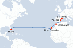 Itinéraire croisière Virgin Voyages au départ de Barcelone