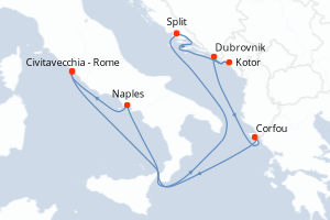 Itinéraire croisière Carnival au départ de Civitavecchia - Rome