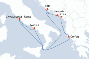 Itinéraire croisière Carnival au départ de Civitavecchia - Rome