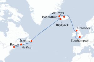 Itinéraire croisière Princess Cruises au départ de Southampton