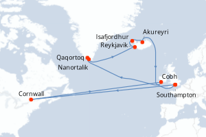 Itinéraire croisière Princess Cruises au départ de Southampton