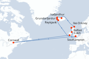 Itinéraire croisière Princess Cruises au départ de Southampton