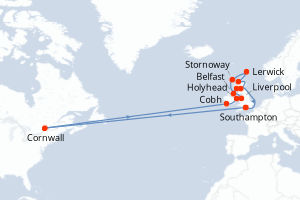 Itinéraire croisière Princess Cruises au départ de Southampton