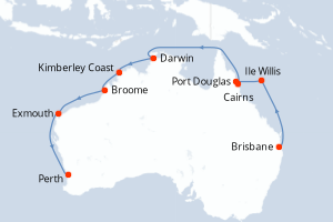 Itinéraire croisière Princess Cruises au départ de Brisbane