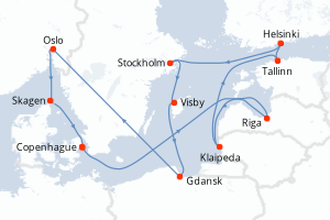 Itinéraire croisière Princess Cruises au départ de Copenhague