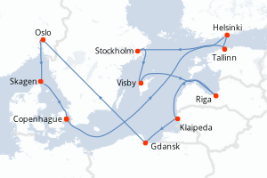 Itinéraire croisière Princess Cruises au départ de Copenhague