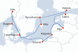 Itinéraire croisière Princess Cruises au départ de Copenhague