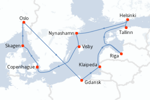 Itinéraire croisière Princess Cruises au départ de Copenhague