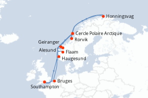 Itinéraire croisière Celebrity Cruises au départ de Southampton