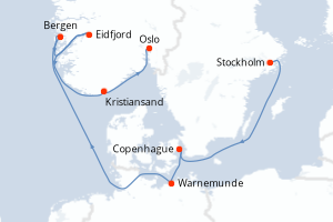 Itinéraire croisière MSC Croisières au départ de Stockholm