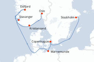 Itinéraire croisière MSC Croisières au départ de Stockholm