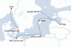 Itinéraire croisière MSC Croisières au départ de Oslo