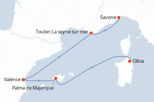 Itinéraire croisière Costa Croisières au départ de Savone