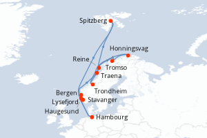 Itinéraire croisière Hurtigruten au départ de Hambourg