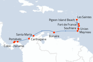 Itinéraire croisière Ponant au départ de Colon - Panama