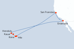 Itinéraire croisière Princess Cruises au départ de San Francisco