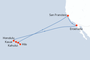 Itinéraire croisière Princess Cruises au départ de San Francisco