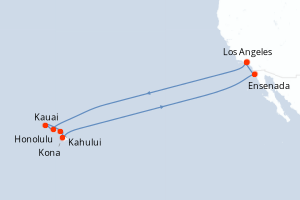 Itinéraire croisière Princess Cruises au départ de Los Angeles