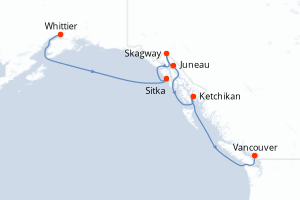 Itinéraire croisière Regent Seven Seas Cruises au départ de Whittier