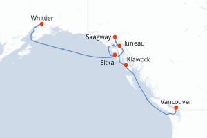 Itinéraire croisière Regent Seven Seas Cruises au départ de Whittier