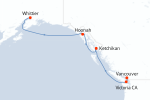 Itinéraire croisière Regent Seven Seas Cruises au départ de Whittier