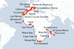 Itinéraire croisière Regent Seven Seas Cruises au départ de Port Louis