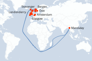 Itinéraire croisière Regent Seven Seas Cruises au départ de Oslo