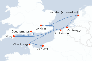 Itinéraire croisière Oceania Cruises au départ de Le Havre