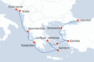 Itinéraire croisière Oceania Cruises au départ de Dubrovnik